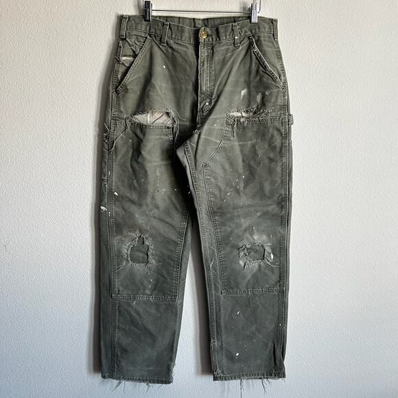 Carhartt Other - Carhartt B136 MOS green double knee work wear carpenter pants